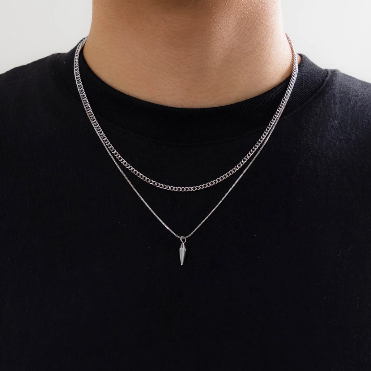 Steel Edge Necklace Set